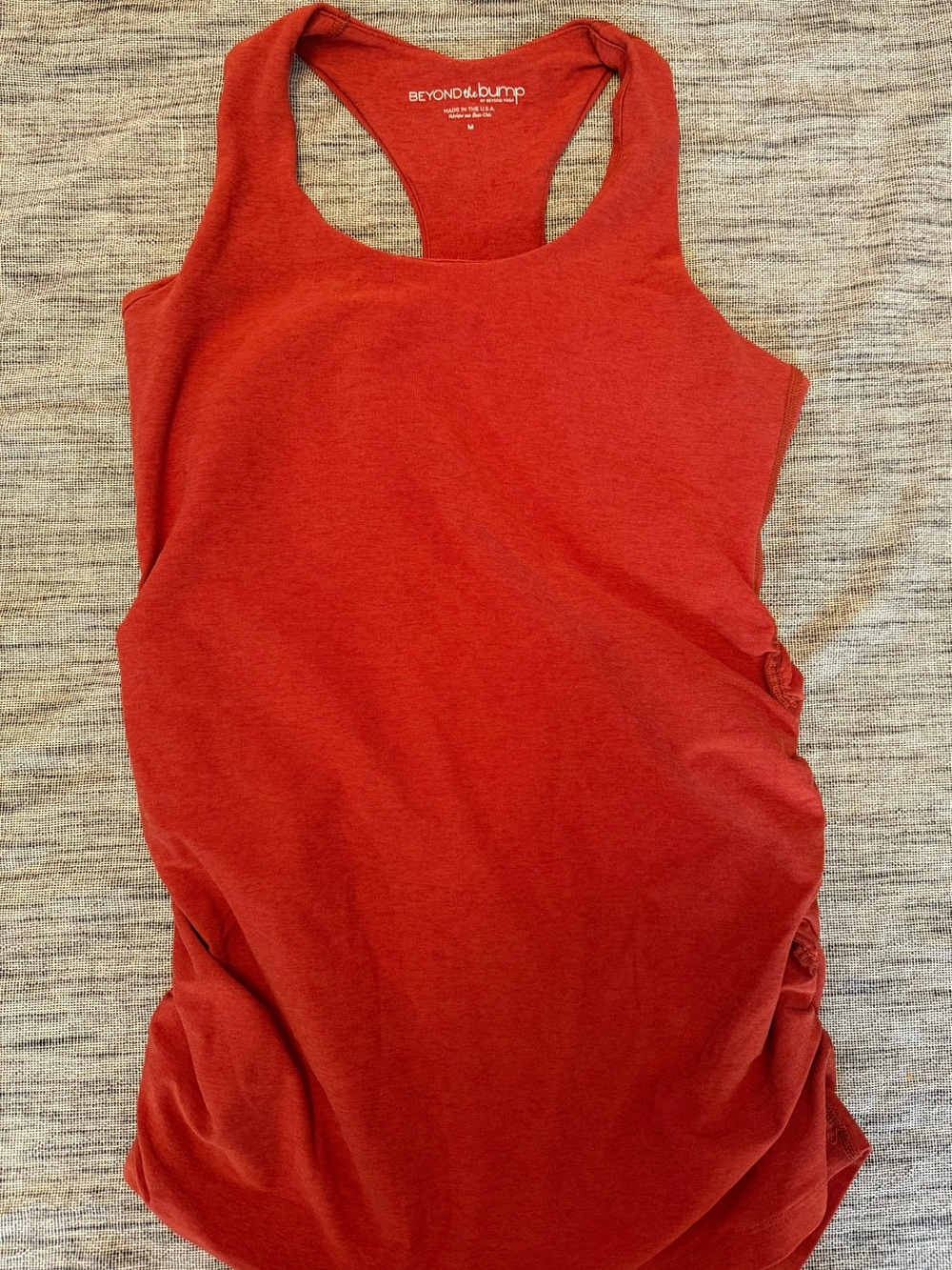 Beyond the Bump Orange Jasper Heather Racerback Maternity Tank Top